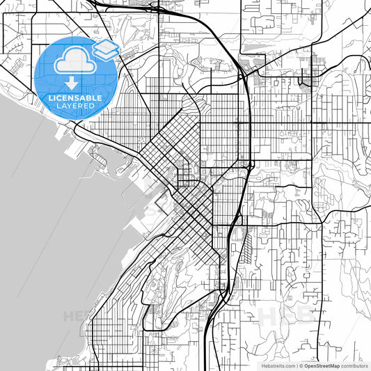Layered PDF map of Bellingham, Washington, United States