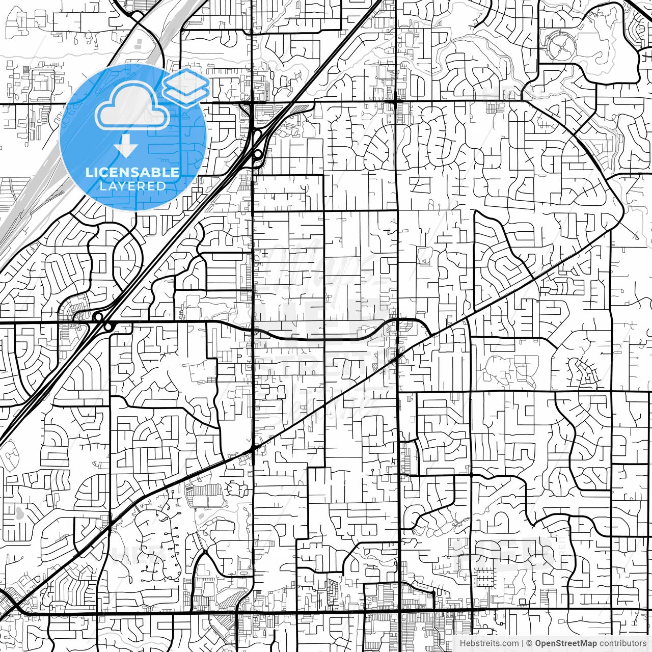 Layered PDF map of Citrus Heights, California, United States