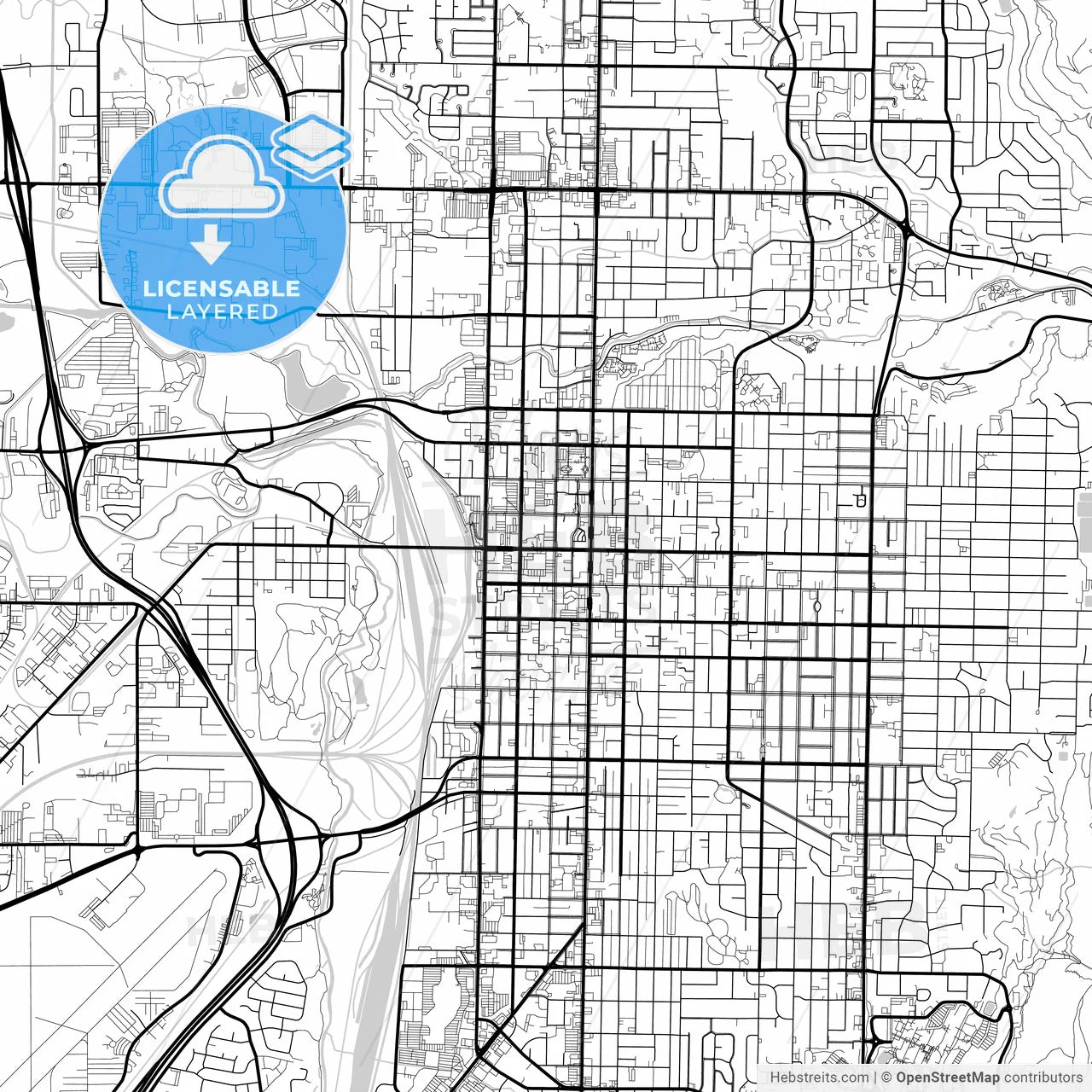 Layered PDF map of Ogden, Utah, United States
