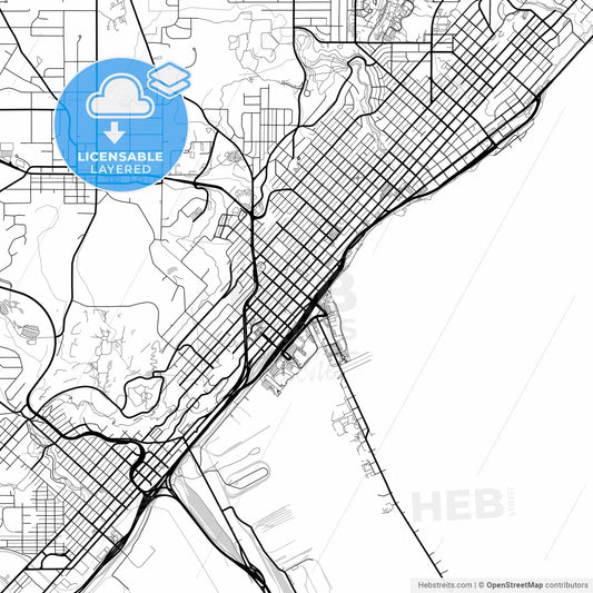 Layered PDF map of Duluth, Minnesota, United States