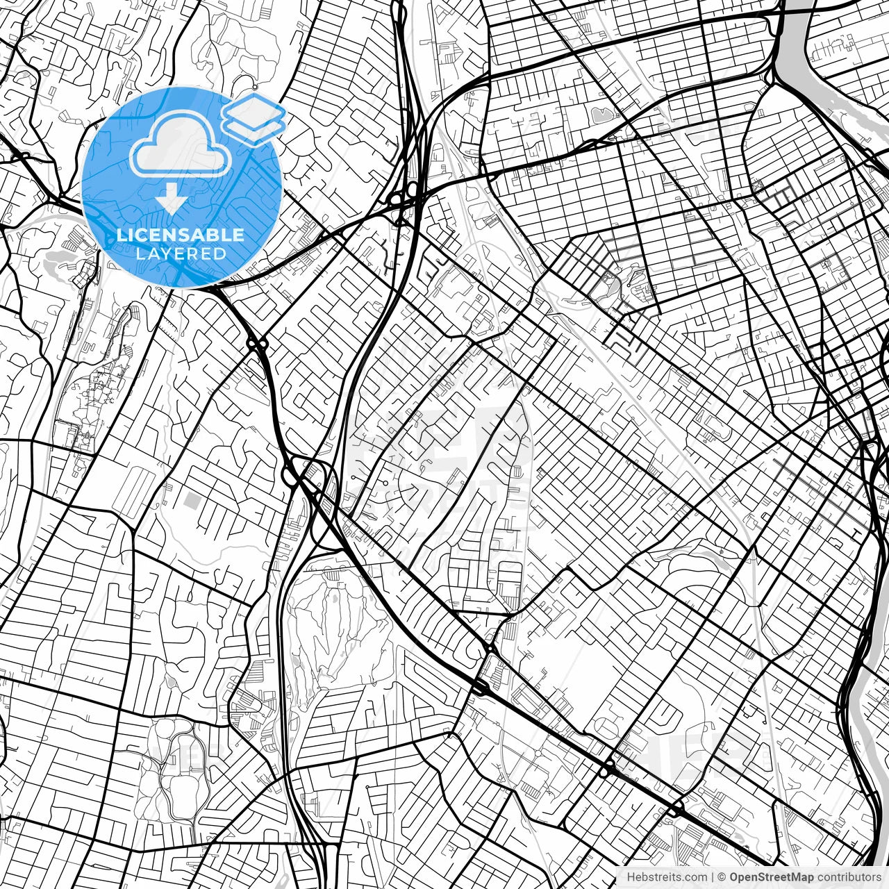 Layered PDF map of Clifton, New Jersey, United States