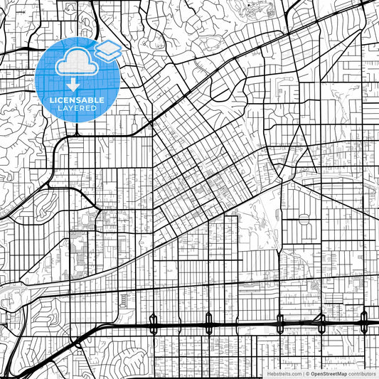 Layered PDF map of Alhambra, California, United States
