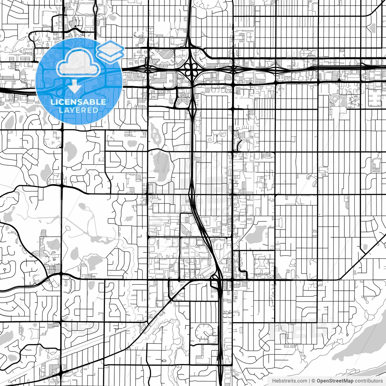 Layered PDF map of Bloomington, Minnesota, United States