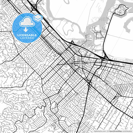 Layered PDF map of Redwood City, California, United States
