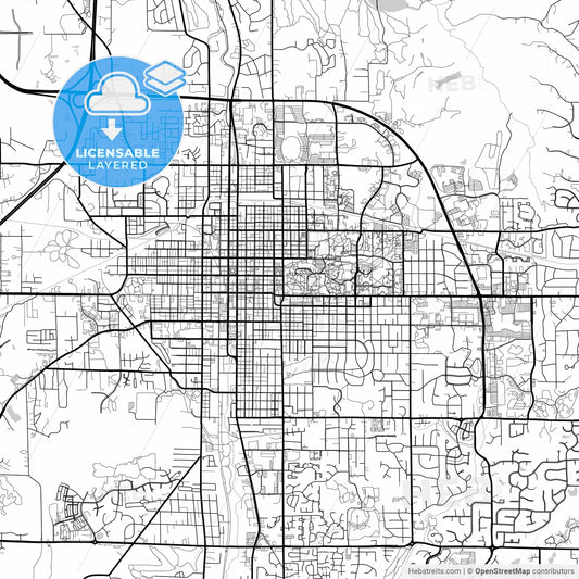 Layered PDF map of Bloomington, Indiana, United States