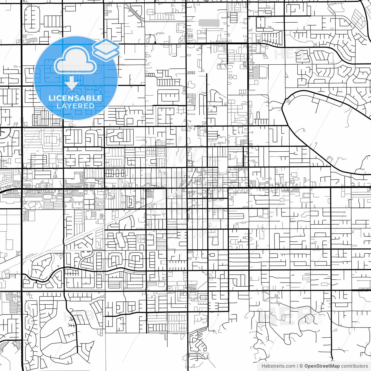 Layered PDF map of Hemet, California, United States