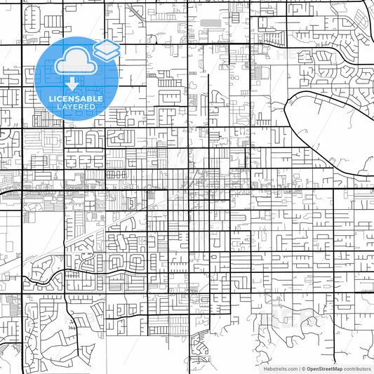 Layered PDF map of Hemet, California, United States