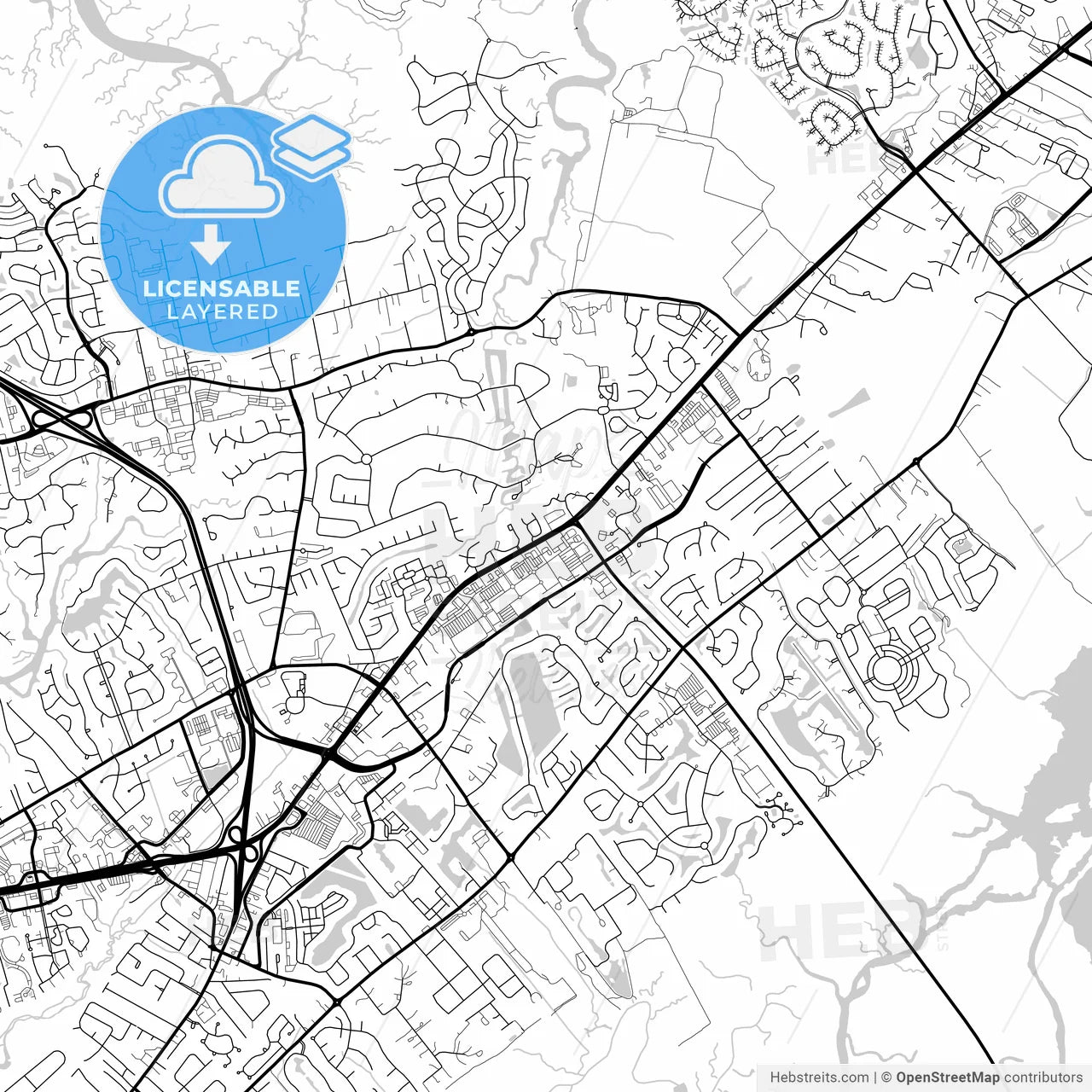 Layered PDF map of Mount Pleasant, South Carolina, United States
