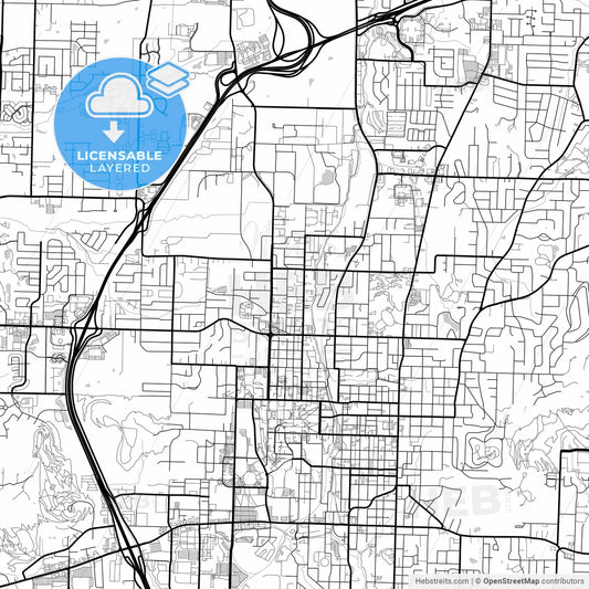 Layered PDF map of Fayetteville, Arkansas, United States