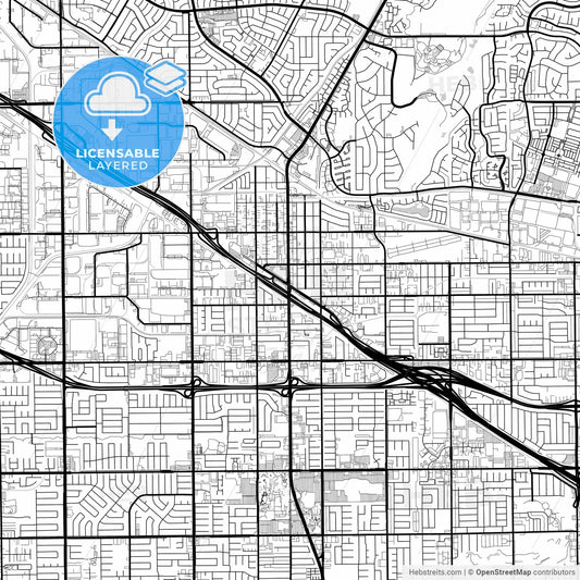 Layered PDF map of Buena Park, California, United States