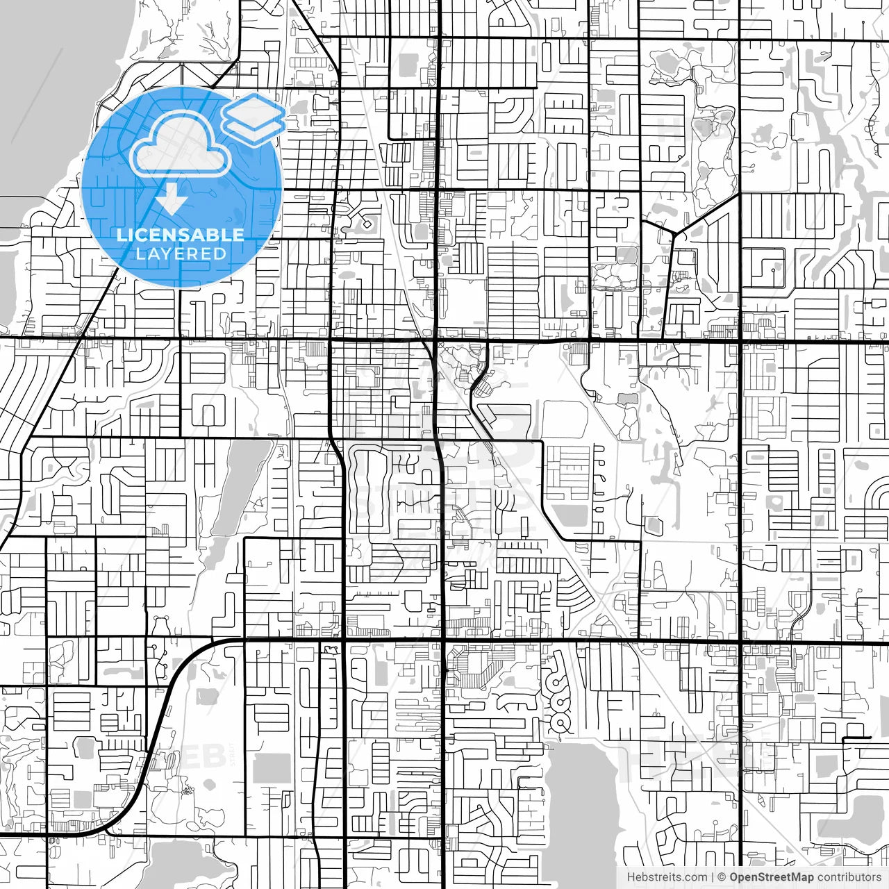 Layered PDF map of Largo, Florida, United States