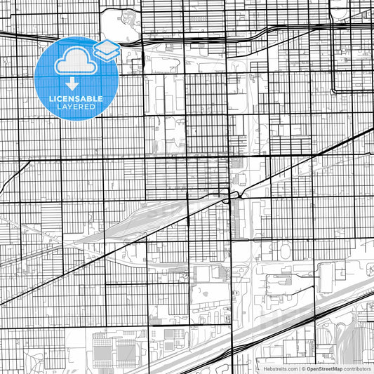 Layered PDF map of Cicero, Illinois, United States