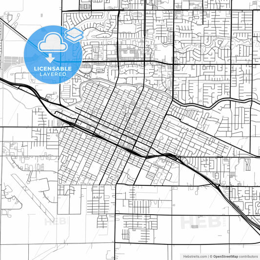 Layered PDF map of Merced, California, United States