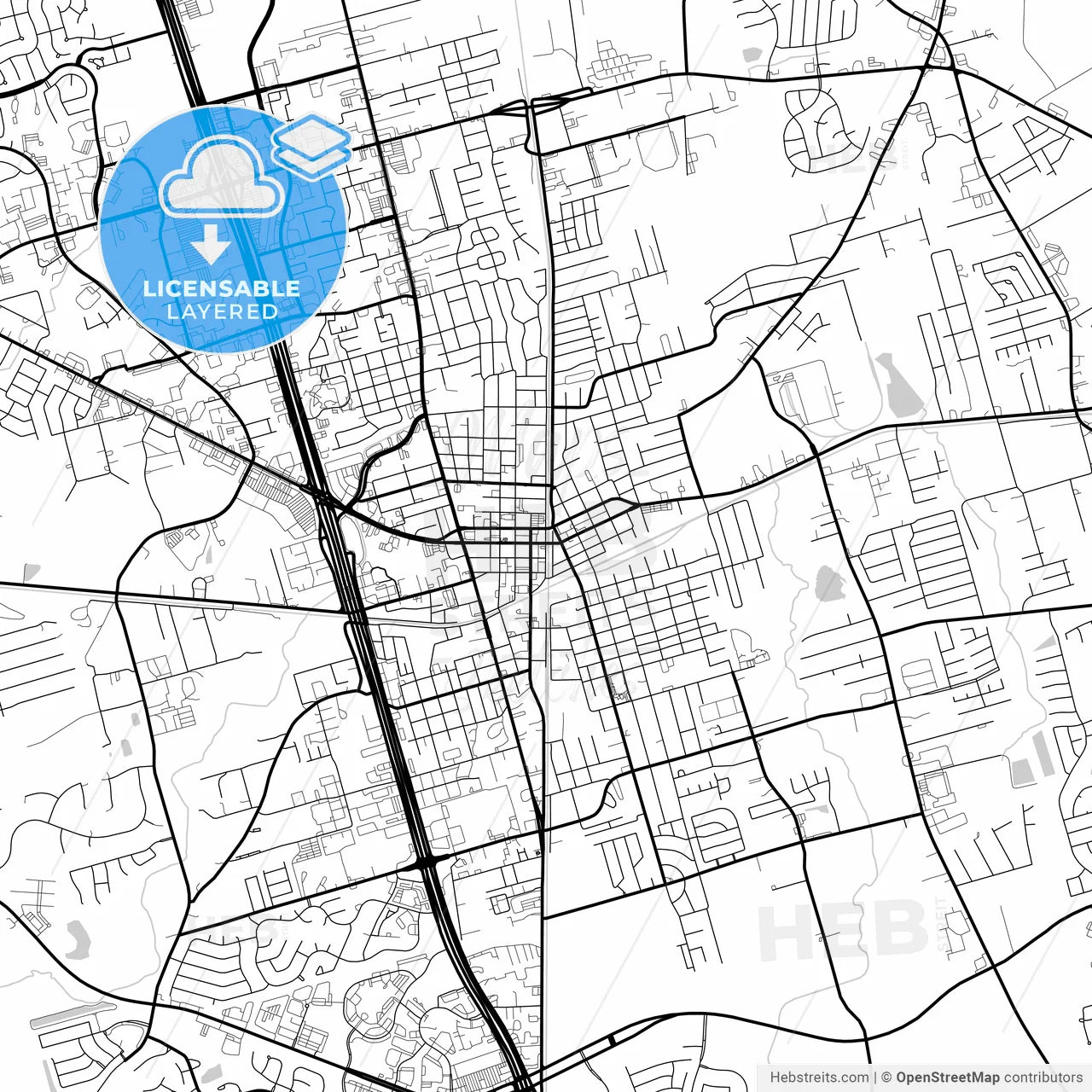 Layered PDF map of Conroe, Texas, United States