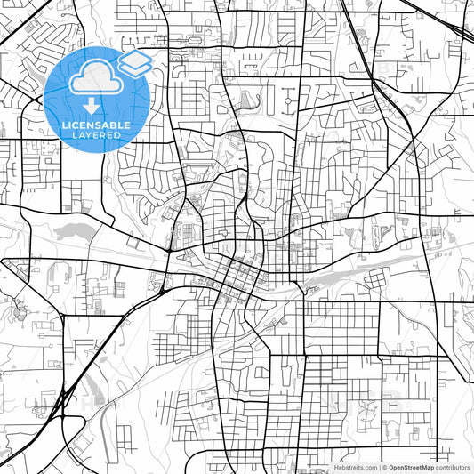 Layered PDF map of Longview, Texas, United States