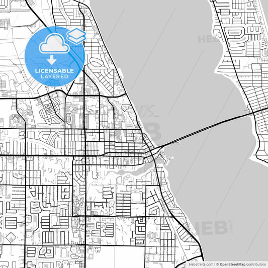 Layered PDF map of Melbourne, Florida, United States