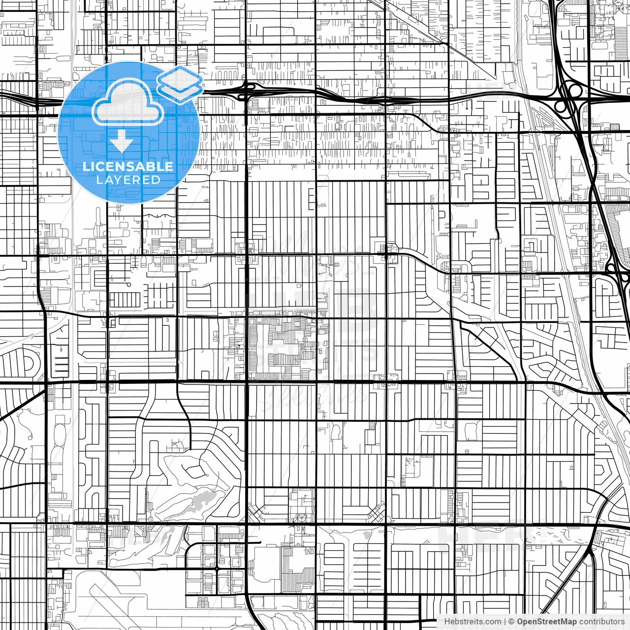 Layered PDF map of Lakewood, California, United States