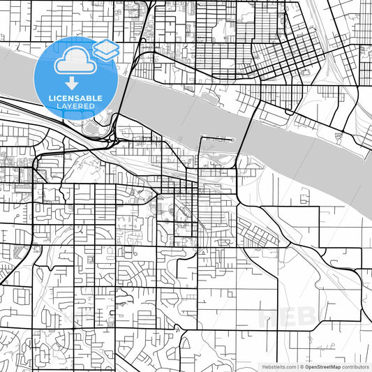 Layered PDF map of Kennewick, Washington, United States