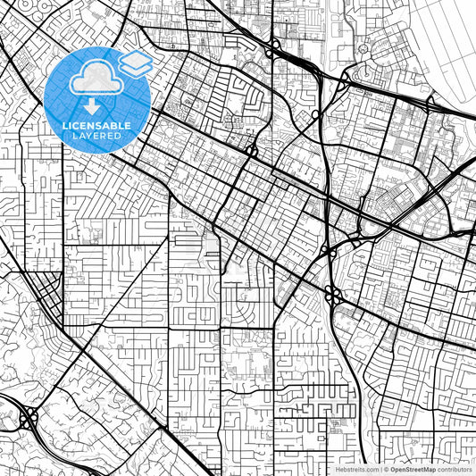 Layered PDF map of Mountain View, California, United States