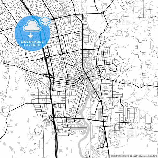 Layered PDF map of Napa, California, United States