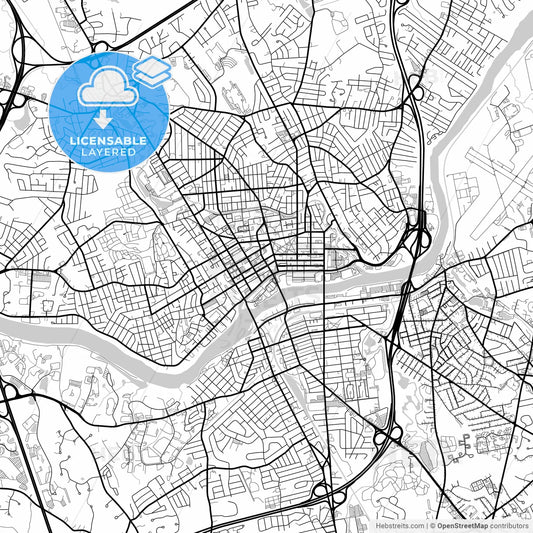 Layered PDF map of Lawrence, Massachusetts, United States