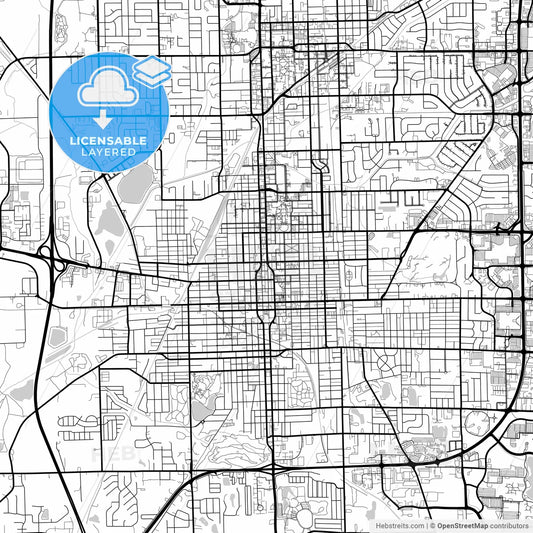 Layered PDF map of Bloomington, Illinois, United States
