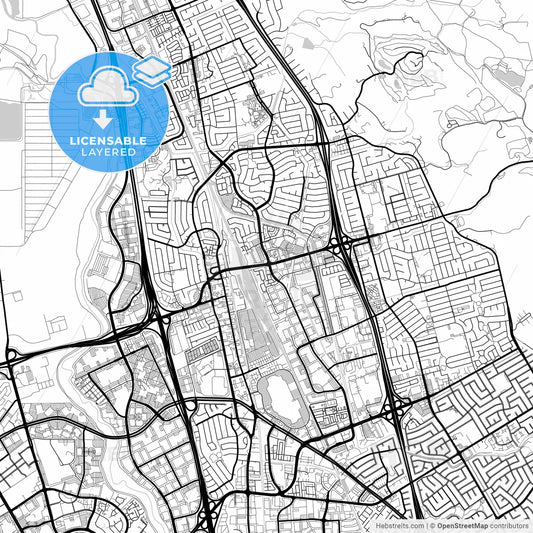 Layered PDF map of Milpitas, California, United States