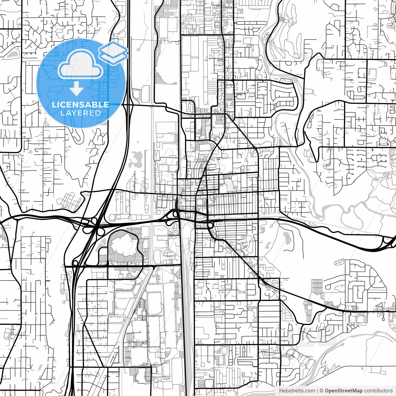 Layered PDF map of Auburn, Washington, United States