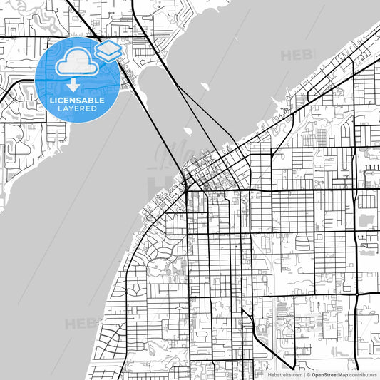Layered PDF map of Fort Myers, Florida, United States