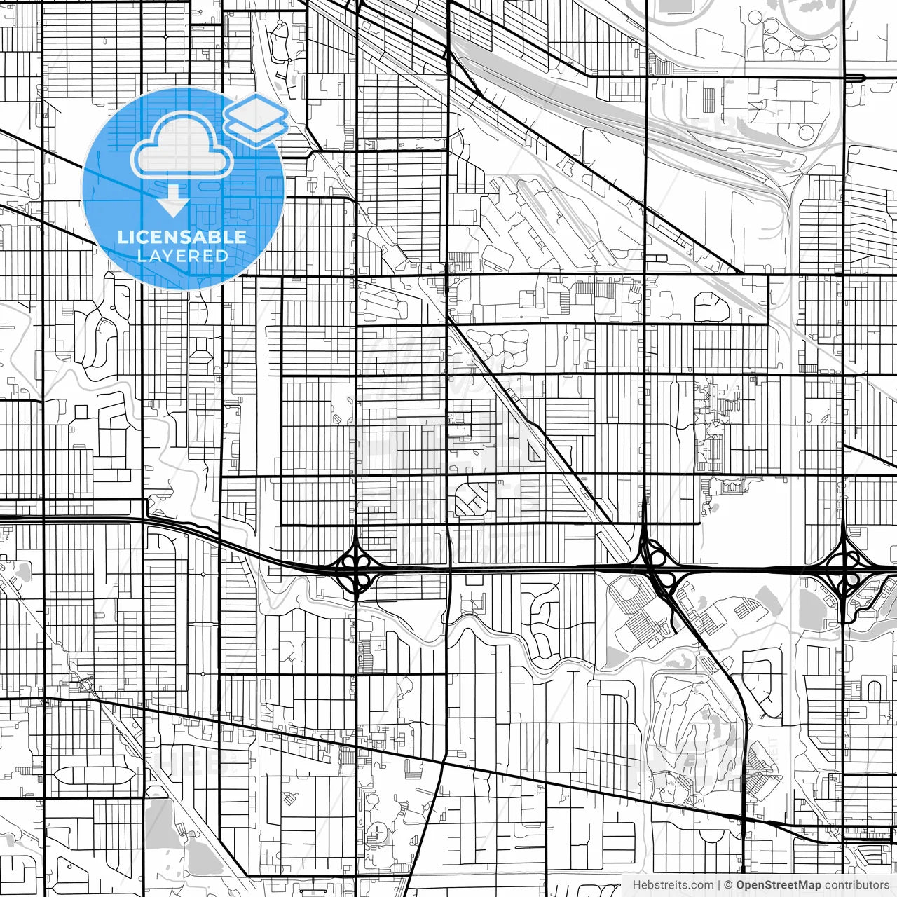 Layered PDF map of Hammond, Indiana, United States