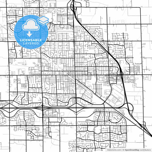 Layered PDF map of Manteca, California, United States