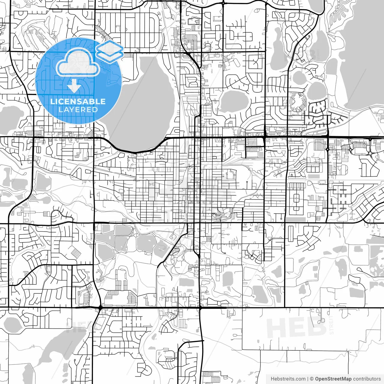 Layered PDF map of Loveland, Colorado, United States