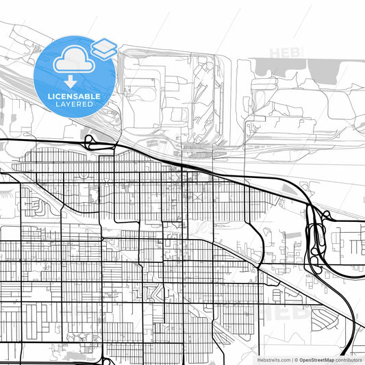 Layered PDF map of Gary, Indiana, United States