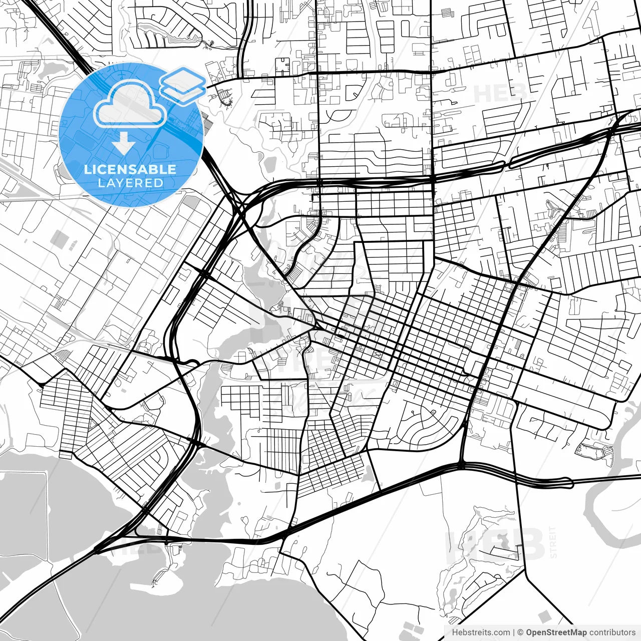Layered PDF map of Baytown, Texas, United States