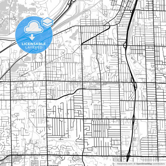 Layered PDF map of Wyoming, Michigan, United States