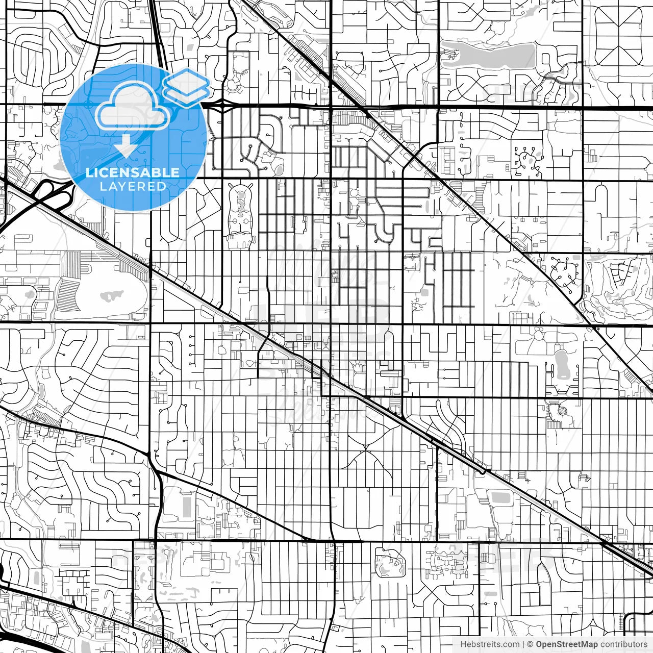Layered PDF map of Arlington Heights, Illinois, United States