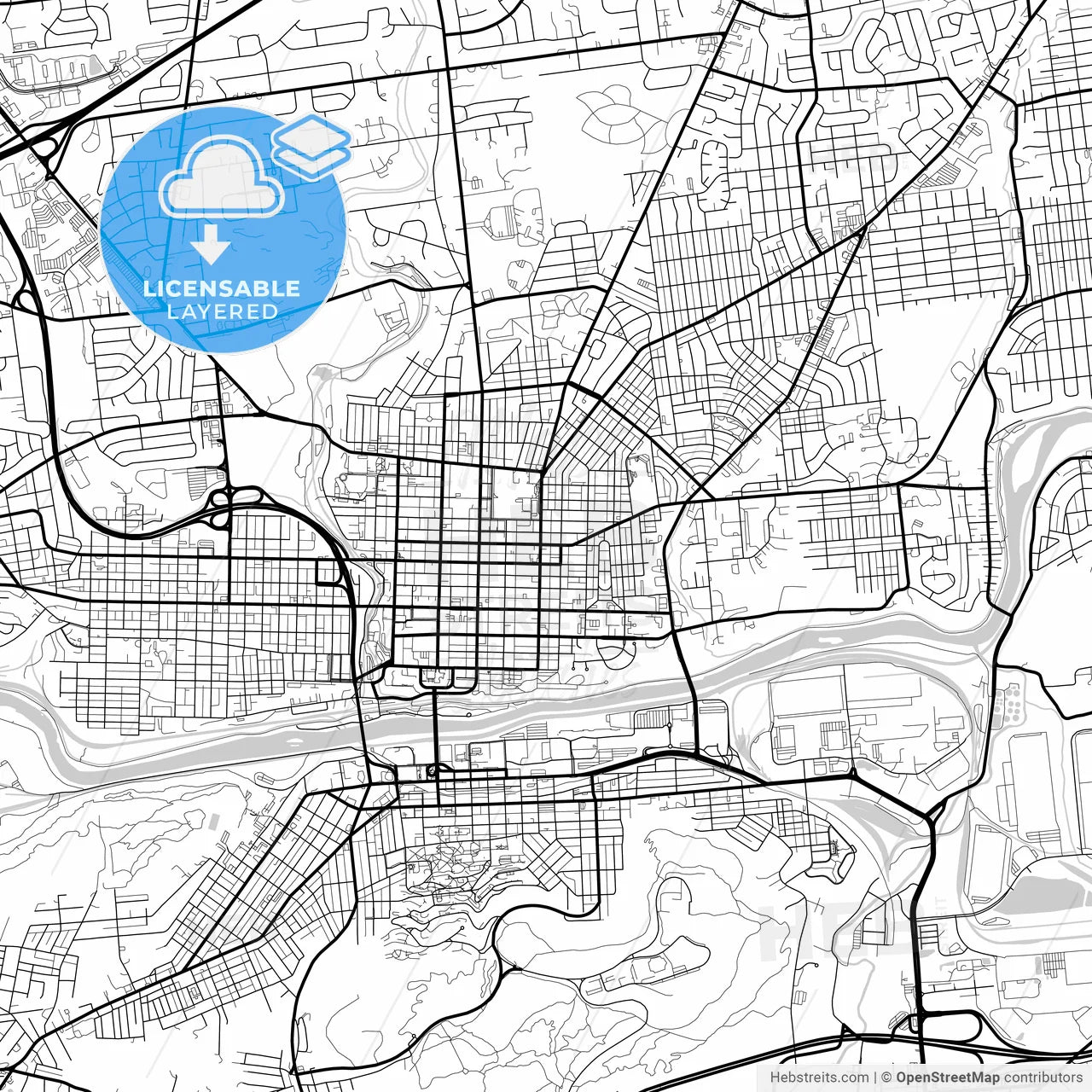 Layered PDF map of Bethlehem, Pennsylvania, United States