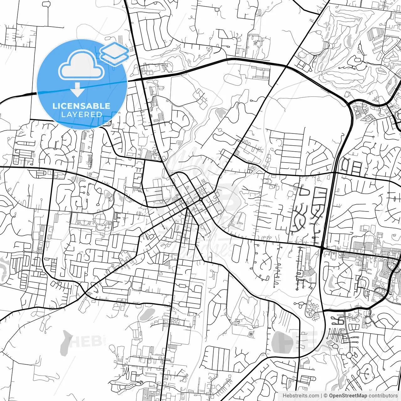 Layered PDF map of Franklin, Tennessee, United States