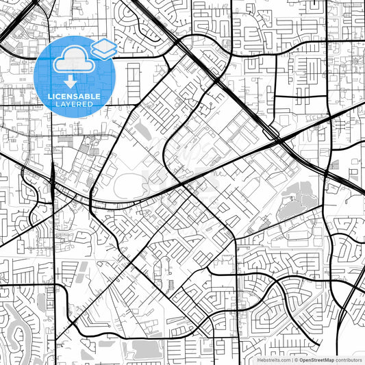 Layered PDF map of Missouri City, Texas, United States