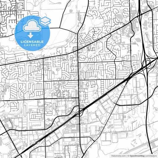 Layered PDF map of Bolingbrook, Illinois, United States