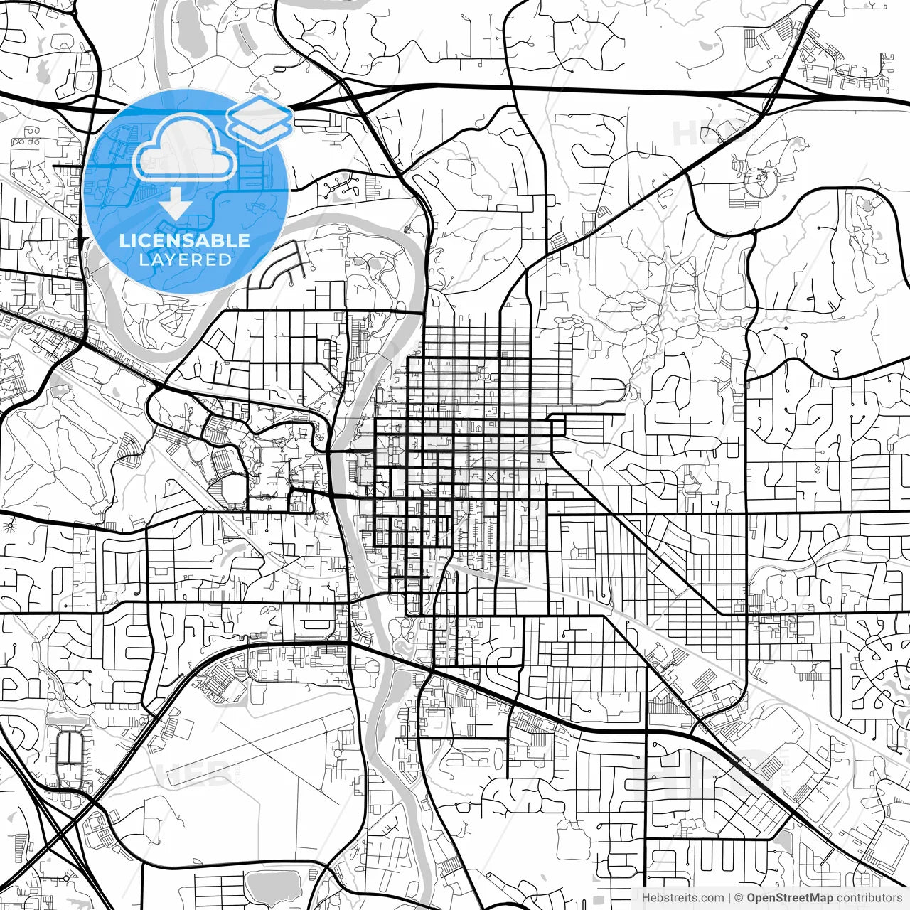 Layered PDF map of Iowa City, Iowa, United States