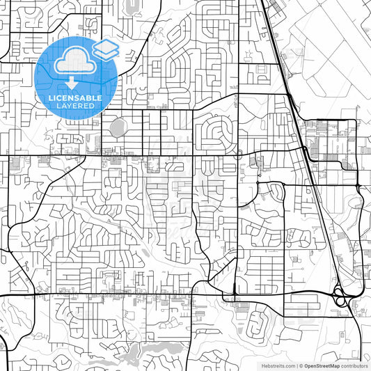 Layered PDF map of Warner Robins, Georgia, United States