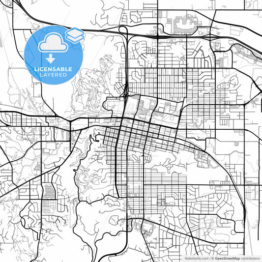 Layered PDF map of Rapid City, South Dakota, United States