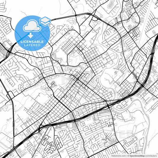 Layered PDF map of New Braunfels, Texas, United States