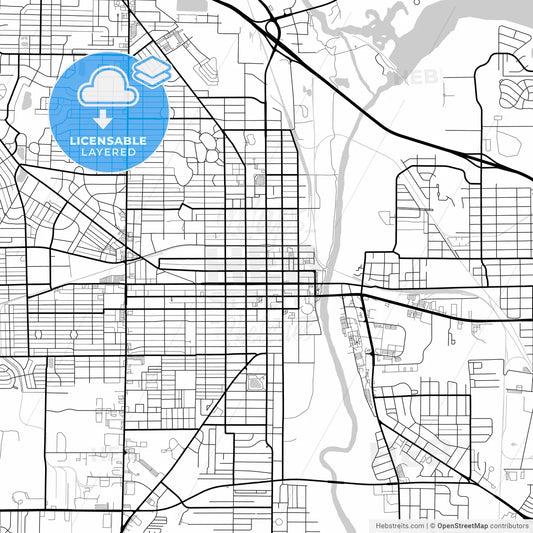Layered PDF map of Albany, Georgia, United States