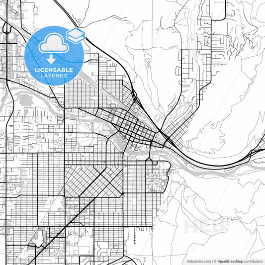 Layered PDF map of Missoula, Montana, United States