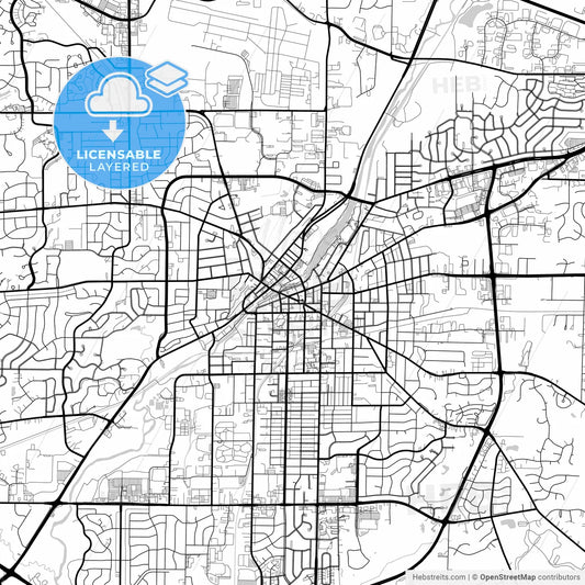 Layered PDF map of Waukesha, Wisconsin, United States
