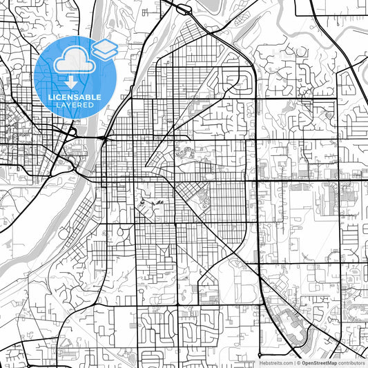 Layered PDF map of Lafayette, Indiana, United States