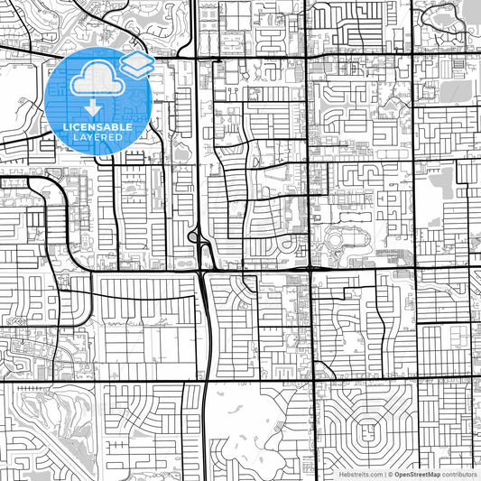 Layered PDF map of Lauderhill, Florida, United States