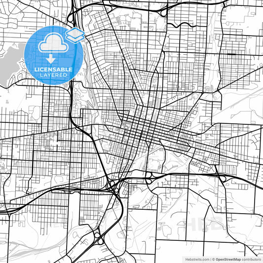 Layered PDF map of Canton, Ohio, United States